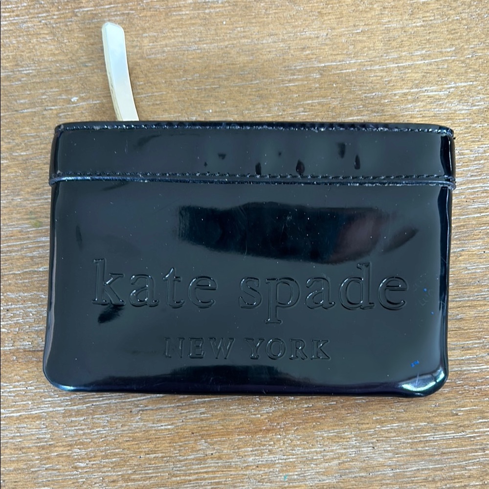 Kate Spade Black Patent Leather Card Holder
